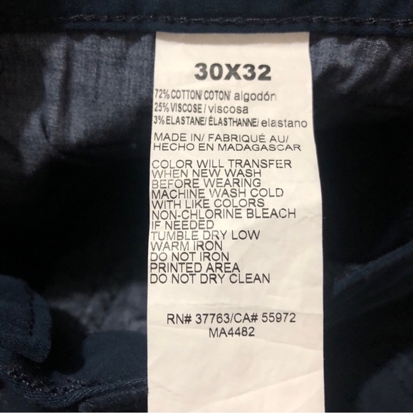Perry Ellis Pants Men 32x30 Dark Sapphire Stretch Straight Fit Slim Casual - Picture 8 of 8